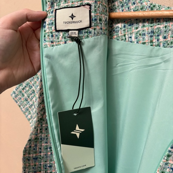 Tuckernuck Sea Glass Tweed Jackie Dress Mixed Turquoise Blue Green XXXL NWT New - Picture 13 of 16